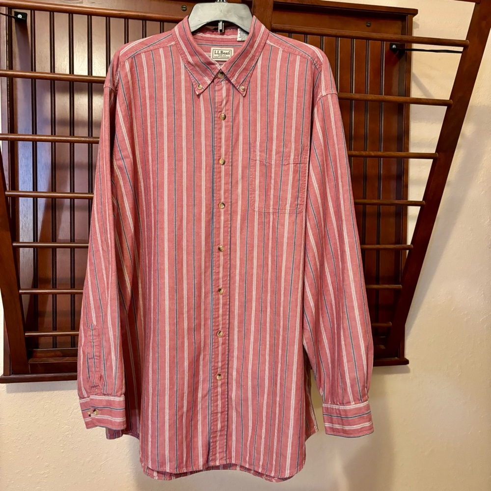 L.L. Bean Men's Striped Oxford Button Down Shirt